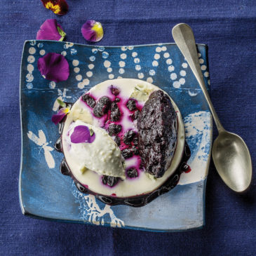 Panna Cotta aux myrtilles et Bleu d&rsquo;Auvergne